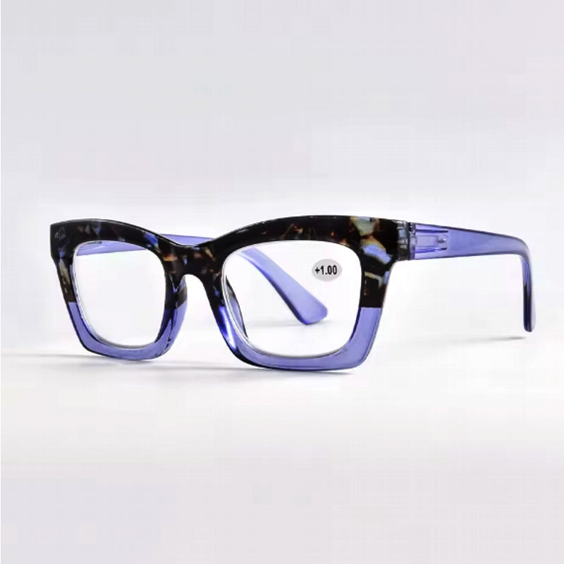 Retro square spring hinge anti-blue light reading glasses Blue Sunglasses - Tophatter Daily Deals
