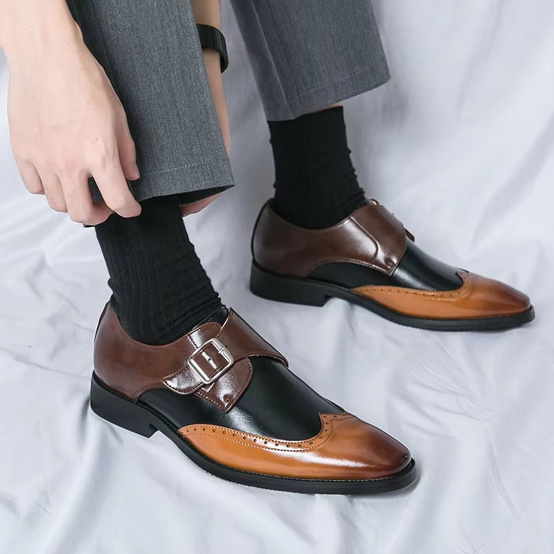 Men Loafers Color Matching Flat Shoes Men Dresses Shoes - Tophatter Daily Deals