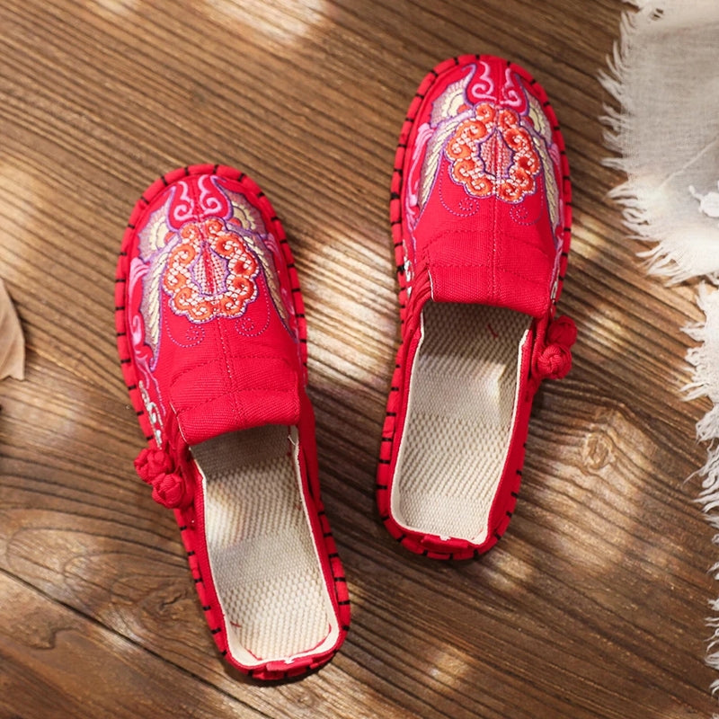Women Canvas Bohemian Retro Flat Slippers Slippers - Tophatter Daily Deals