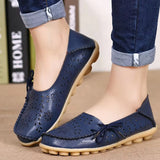 Women Casual Shoes Breathable Leather Loafers Women Shoes - Tophatter Daily Deals
