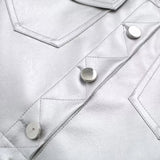 Fashion Popular Shiny Silver Jackets Coats & Jackets - Tophatter Daily Deals
