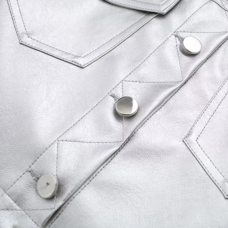 Fashion Popular Shiny Silver Jackets Coats & Jackets - Tophatter Daily Deals