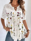 Elegant Short Sleeve Blouse Holiday Weekend Floral Blouses - Tophatter Daily Deals