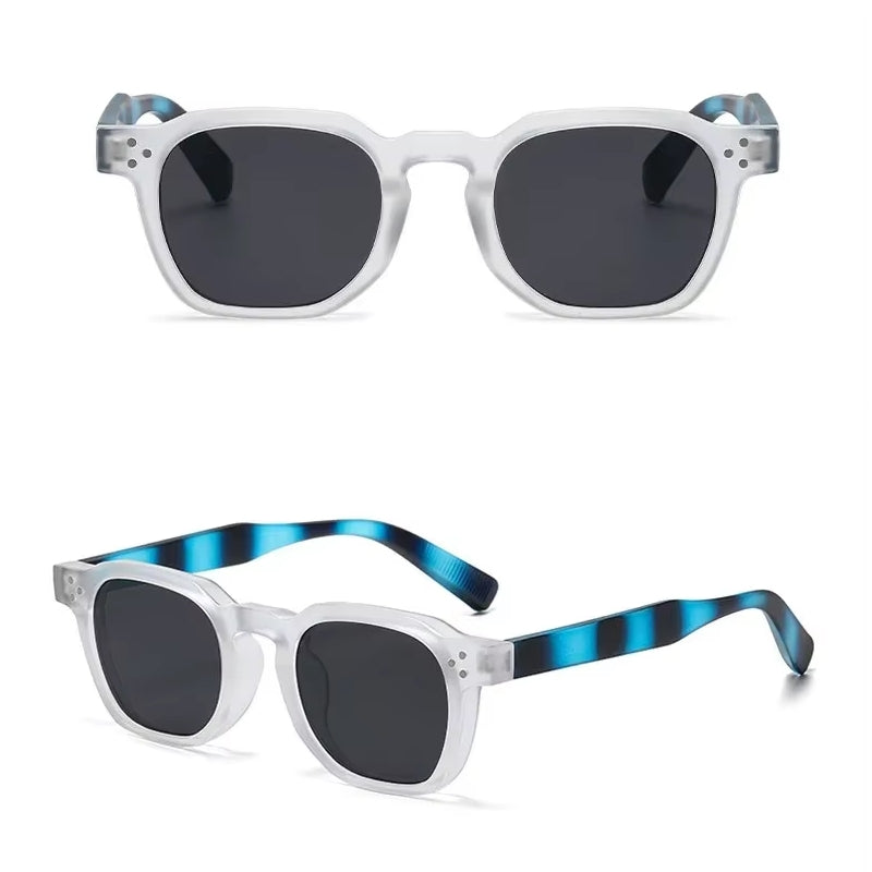 Fashion Vintage Rivet Oval Sunglasses Light Blue Sunglasses - Tophatter Daily Deals