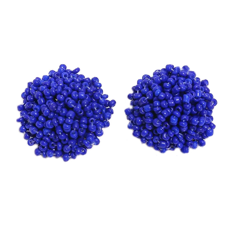Fashion Handmade Beaded Stud Earrings Blue Earrings - Tophatter Daily Deals