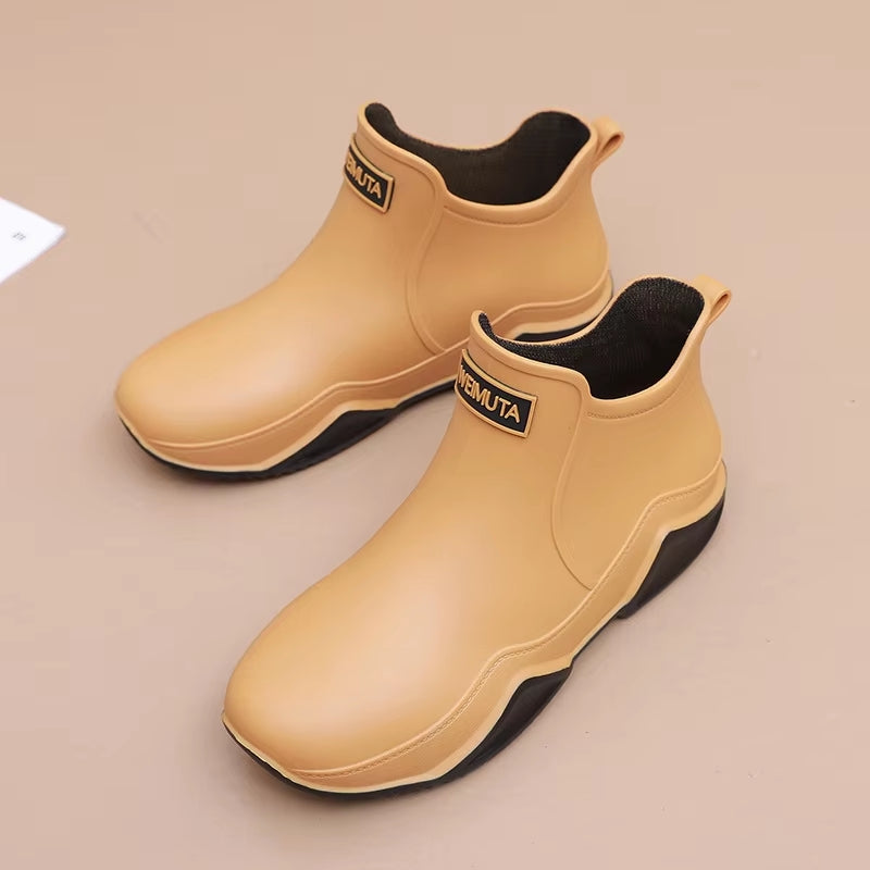 Unisex Rain Shoes Ankle Women Waterproof Shoes Boots - Tophatter Daily Deals