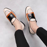 Monk Strap Blue and white Oxford Shoes Loafers - Tophatter Daily Deals
