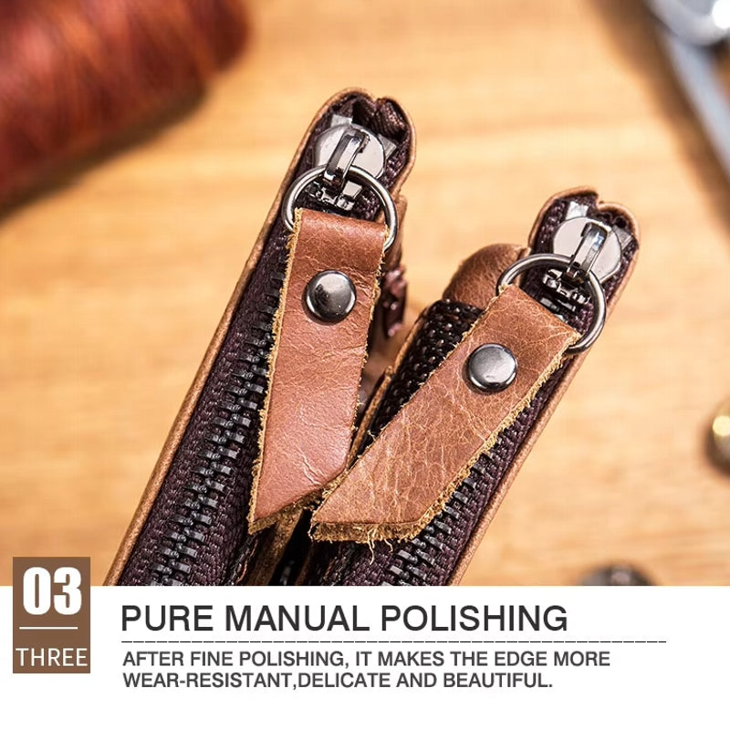 Genuine Leather Wallet for Men Vintage Bifold Wallets - Tophatter Daily Deals