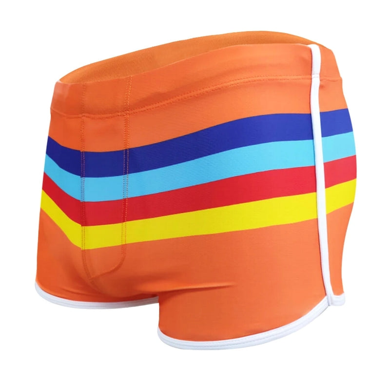 Sexy rainbow Pride Strips Swimwear Pad Push-up Orange Swimsuit - Tophatter Daily Deals