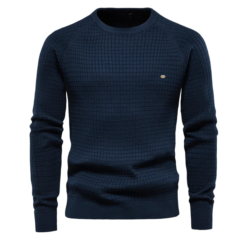 Cotton Men Sweaters Solid Color O Neck Black Men Blouse - Tophatter Daily Deals