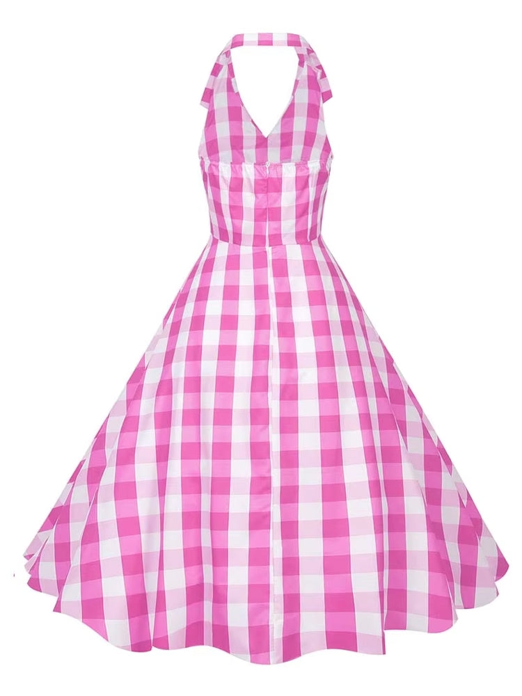 Retro Halter Party Midi Dresses Midi Dresses - Tophatter Daily Deals