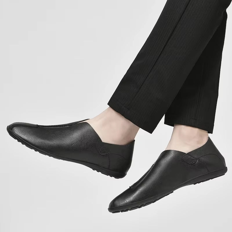 Vintage Classic Slip On Men Shoes round Toe Loafers Shoes Men Shoes - Tophatter Daily Deals