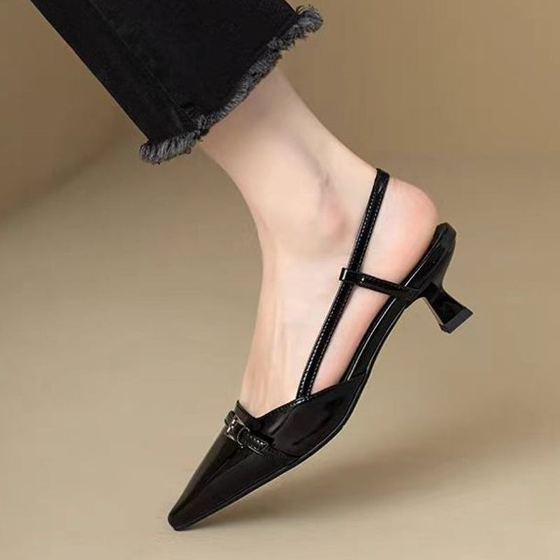 Sexy Mid Heels Party Patent Pumps Heel Shoes - Tophatter Daily Deals