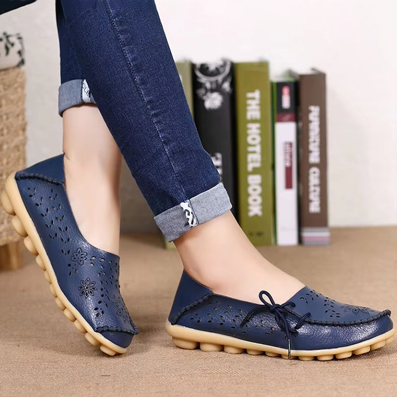 Women Casual Shoes Breathable Leather Loafers Women Shoes - Tophatter Daily Deals