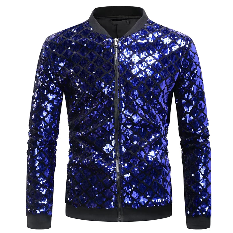 Men Shiny Black Blue Green Dance Street Wear Blue Men's Clothing - Tophatter Daily Deals