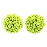 Fashion Handmade Beaded Stud Earrings Apple Green Earrings - Tophatter Daily Deals