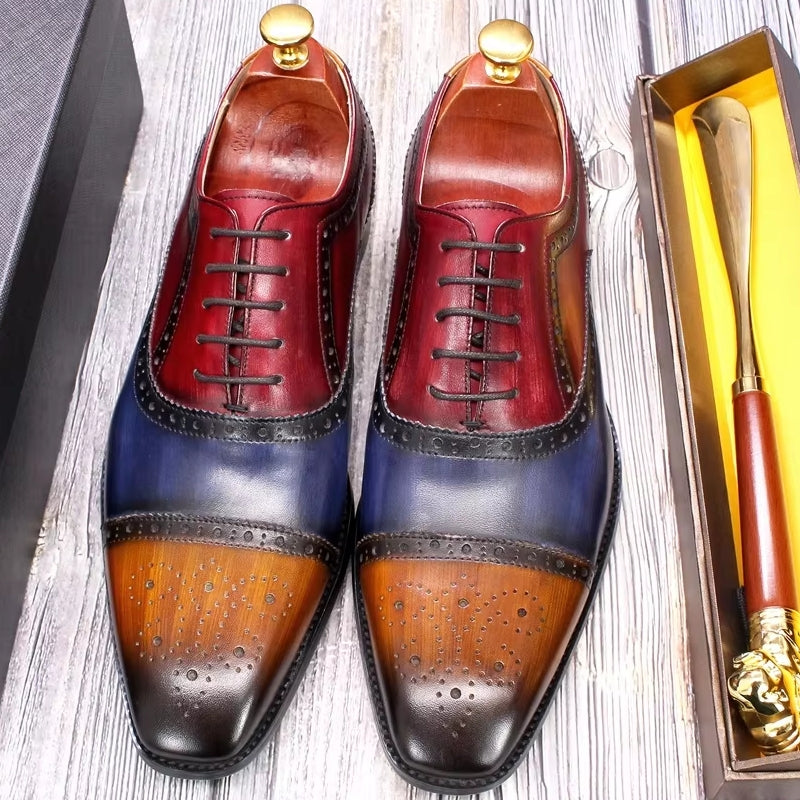 Mixed Color Oxford Cowhide Men Dress Shoes Men Dresses Shoes - Tophatter Daily Deals