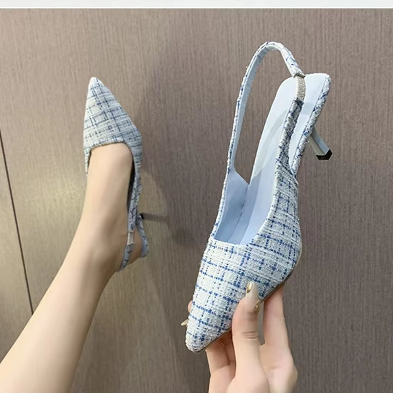 Fashion Versatile Heel Concise Modern Sandals for Women Sky Blue Women Shoes - Tophatter Daily Deals
