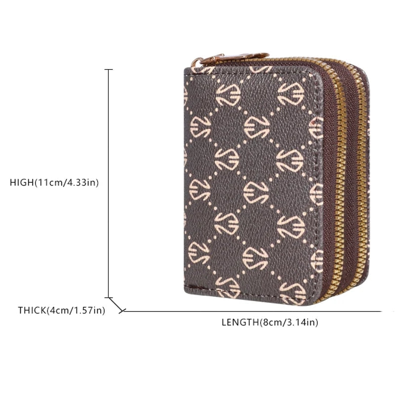 Chic Vintage Double Zipper Card Holder Wallet for Women Wallets - Tophatter Daily Deals