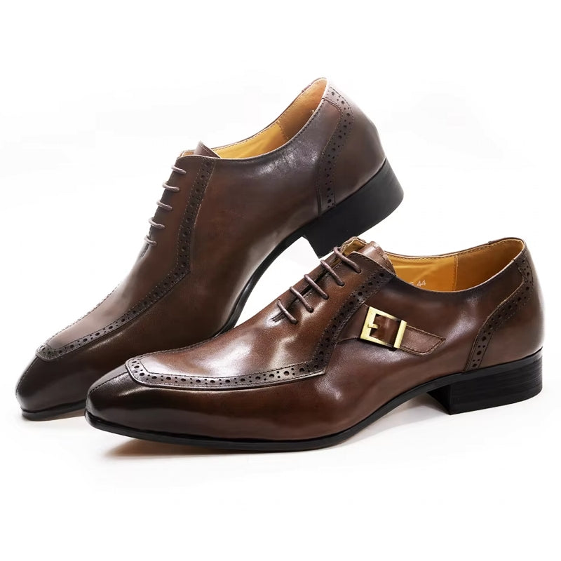 Oxford Brogue Shoes Business Formal Occasions Brown Men Dresses Shoes - Tophatter Daily Deals