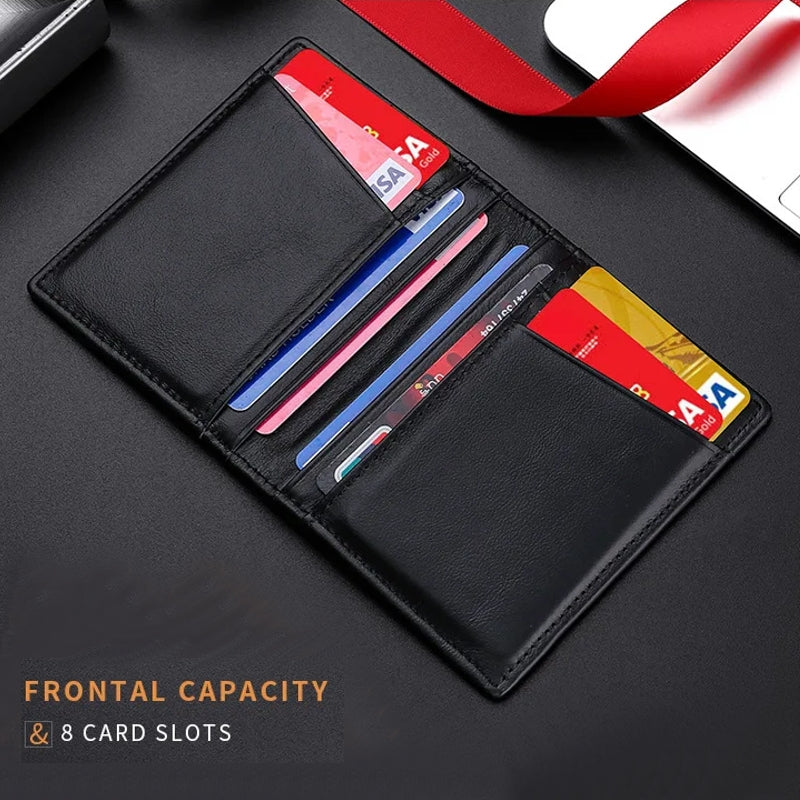 Slim Soft Wallet in Genuine Leather Card Holder Wallets - Tophatter Daily Deals