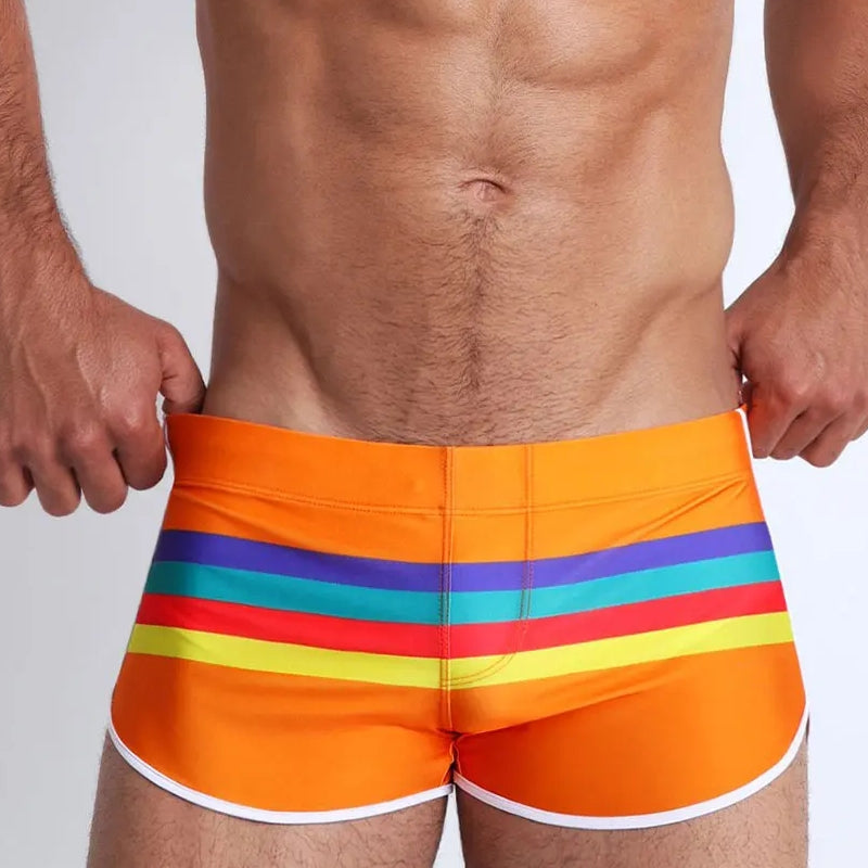 Sexy rainbow Pride Strips Swimwear Pad Push-up Swimsuit - Tophatter Daily Deals