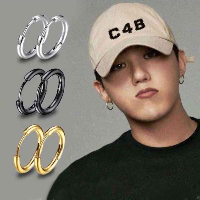 Unisex Stainless Steel Hoop Earrings Earrings - Tophatter Daily Deals