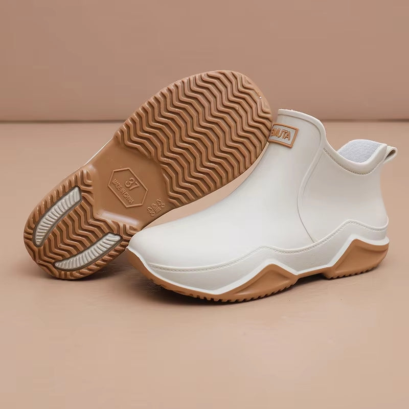 Unisex Rain Shoes Ankle Women Waterproof Shoes Boots - Tophatter Daily Deals