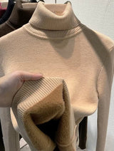 The Elegant Thick Slim Knitted Pullover Apricot Blouses - Tophatter Daily Deals