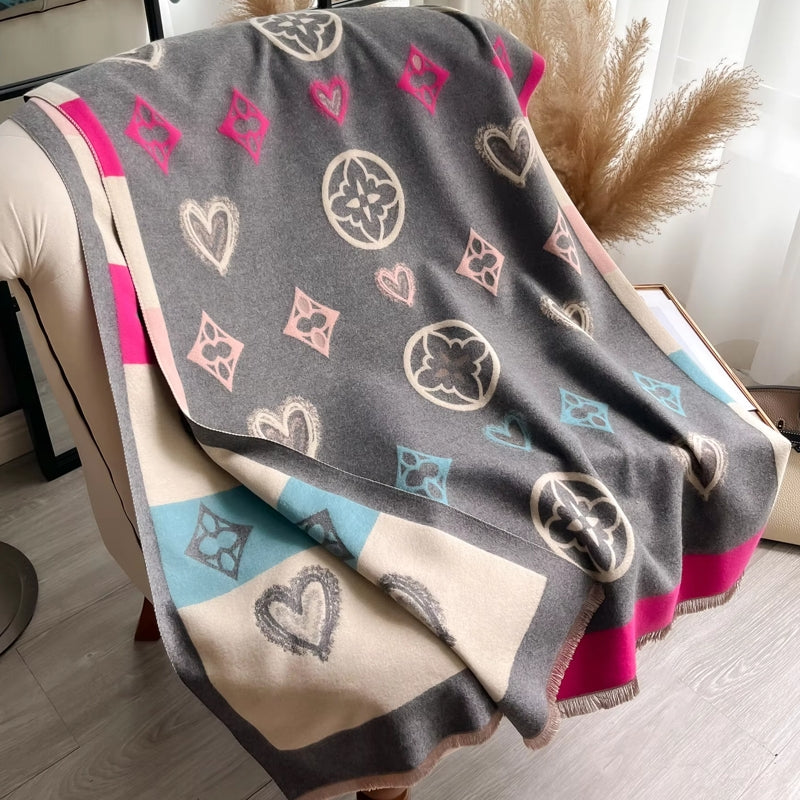 Winter Warm Cashmere Wraps Women Scarf Gray Shawl Scarf - Tophatter Daily Deals