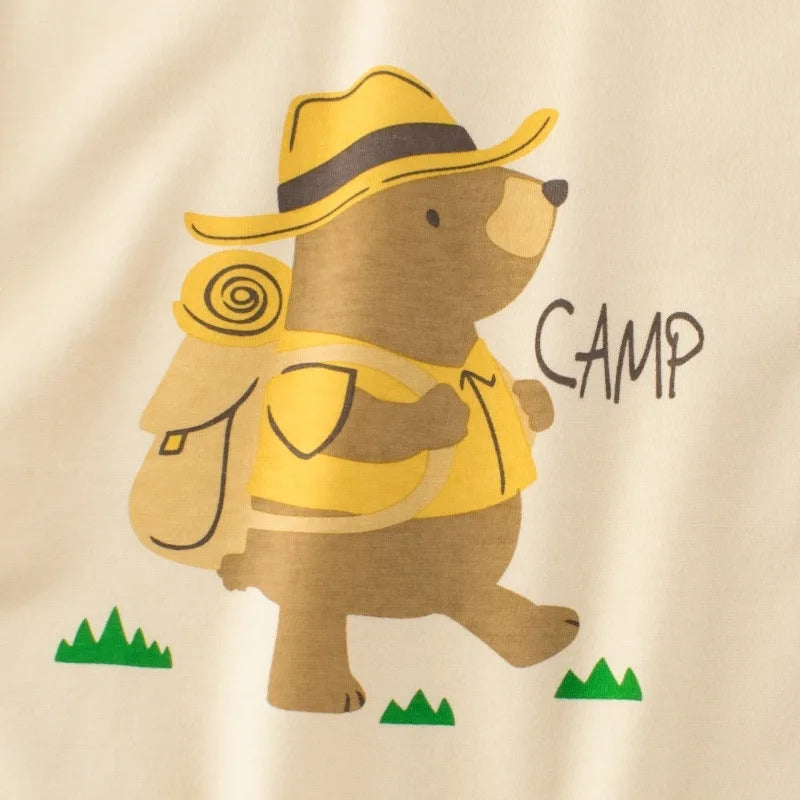 Short Sleeve Cartoon Bear T-Shirt With Short kids clothing - Tophatter Daily Deals