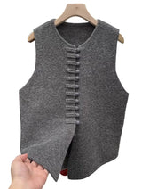 Winter Round Neck Vest Sweater Tops Blouses - Tophatter Daily Deals