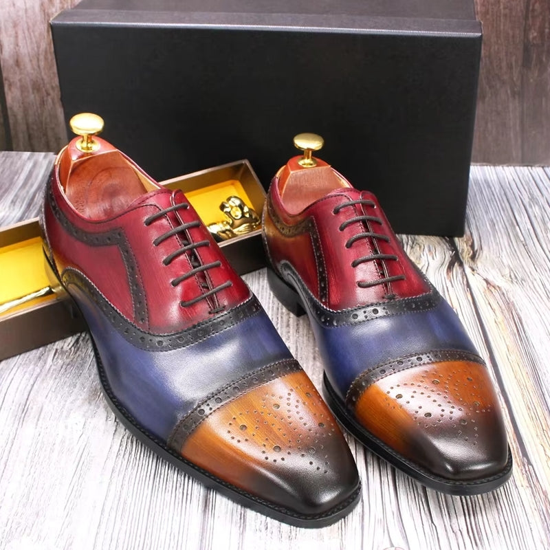 Mixed Color Oxford Cowhide Men Dress Shoes Men Dresses Shoes - Tophatter Daily Deals
