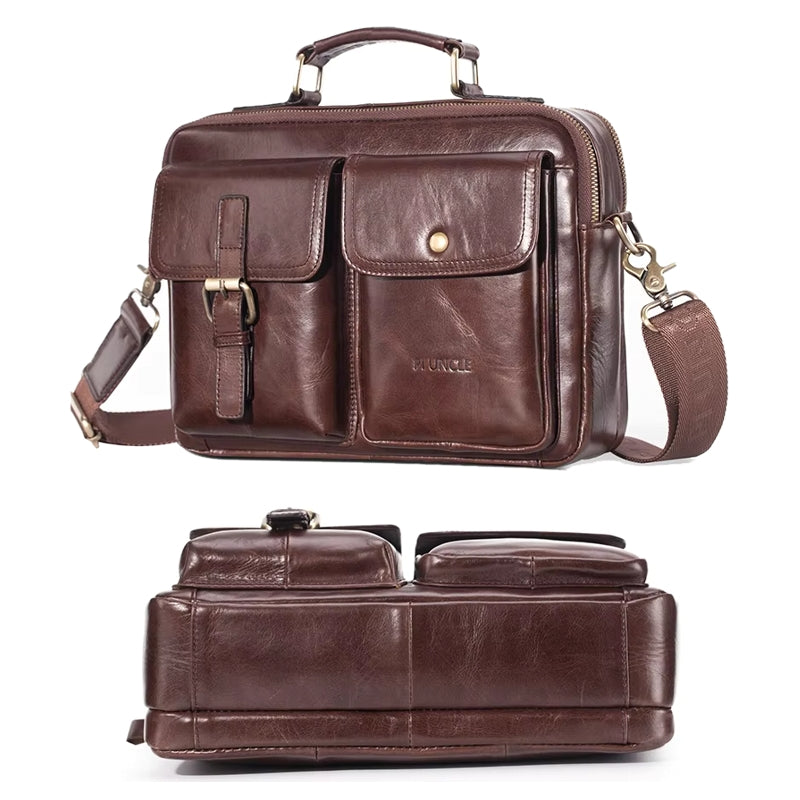 Cowhide Casual Handbag Tote Briefcase Bag - Tophatter Daily Deals