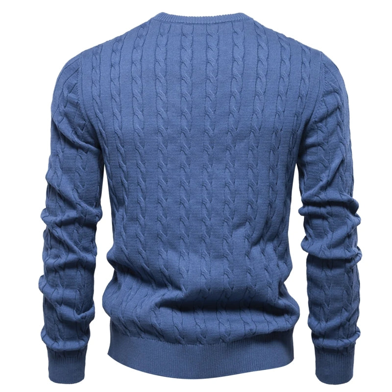 Round Neck Classic Twist Patterned Pullover Knitted Men's Clothing - Tophatter Daily Deals