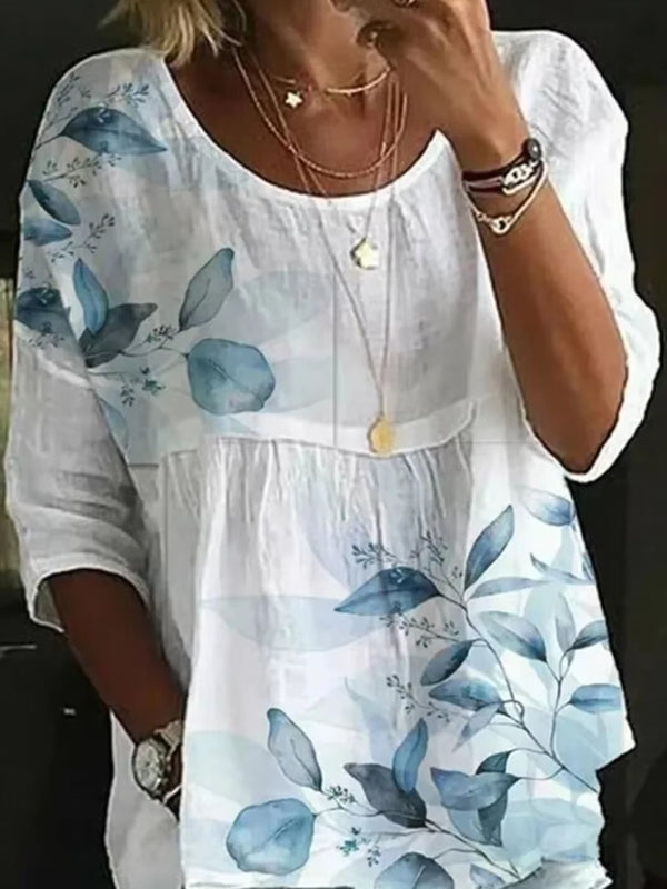 Casual Women Shirt Holiday Weekend Blouse Cyan Blouses - Tophatter Daily Deals