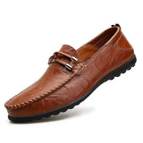 Men Casual Shoes Breathable Slip on Loafers Brown Men Dresses Shoes - Tophatter Daily Deals