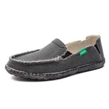 Canvas Loafers Breathable Men Flat Lazy Shoes Dark Grey Loafers - Tophatter Daily Deals