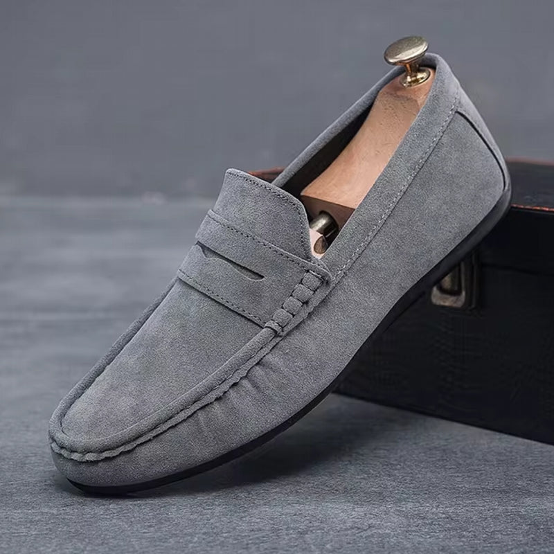 Men Flats Lightweight Driving Shoes Gray Loafers - Tophatter Daily Deals
