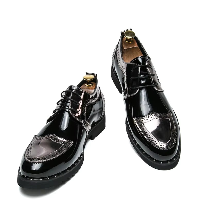 Loafers Shoes Lace Up Low Heel Platform Shoes Men Dresses Shoes - Tophatter Daily Deals