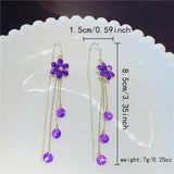 Luxury Crystal Long Tassel Ear Line Hanging Earring Earrings - Tophatter Daily Deals