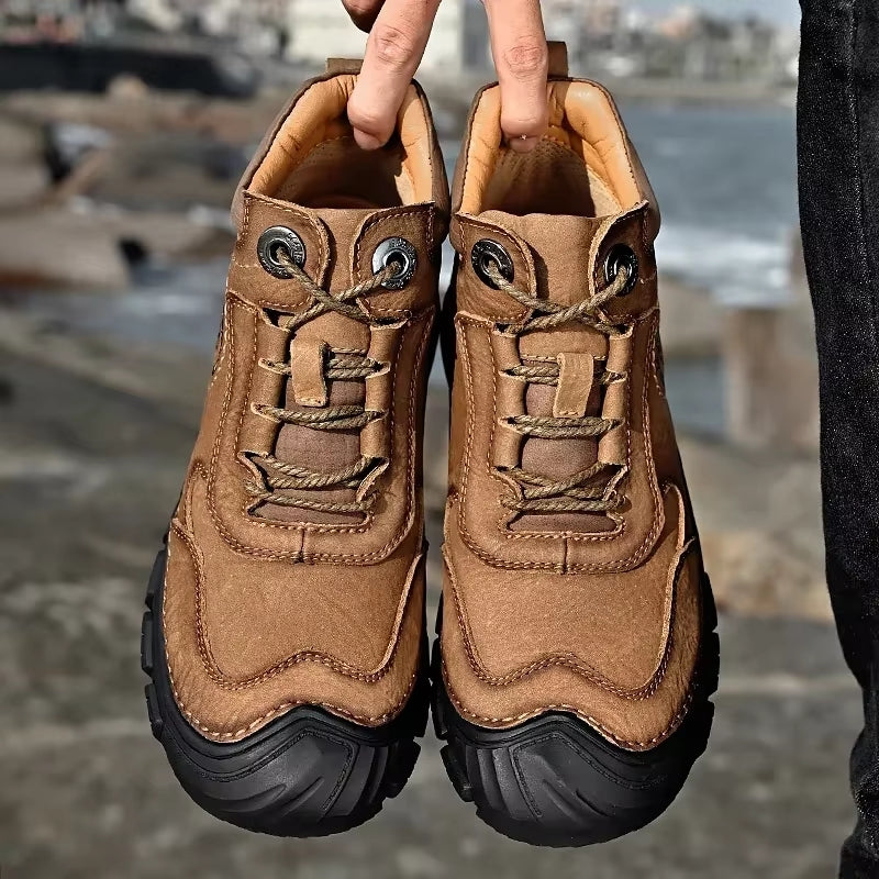 Winter Wear-resistant Ankle Mountaineering Boots Men Dresses Shoes - Tophatter Daily Deals