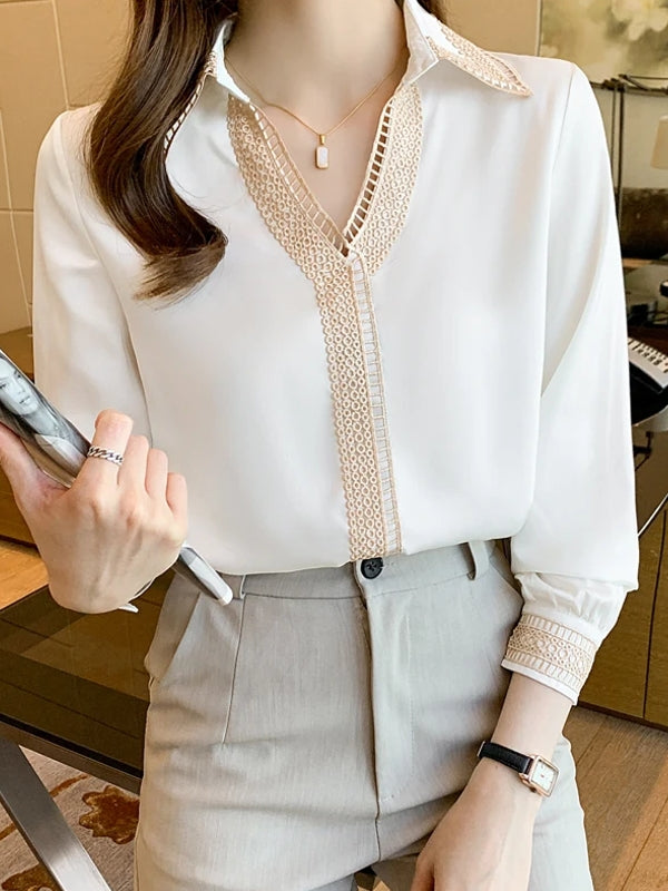 White Blouse Perfect For Office Wear Blouses - Tophatter Daily Deals