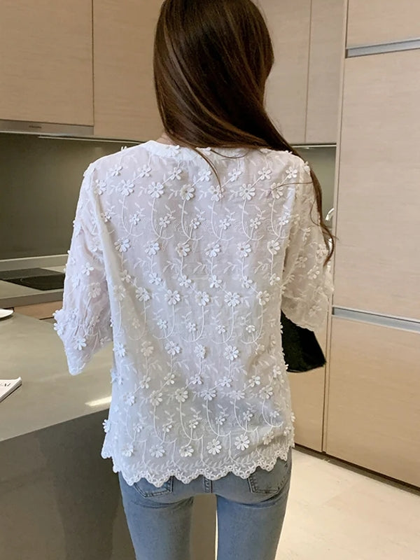 Elegant Tops Lace Women Blouses Blouses - Tophatter Daily Deals
