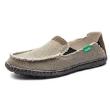 Canvas Loafers Breathable Men Flat Lazy Shoes Apricot Loafers - Tophatter Daily Deals