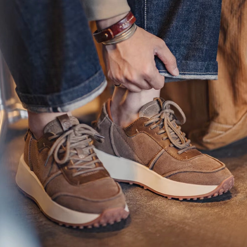 Retro 70's Jogging Leather Sneakers Men Shoes - Tophatter Daily Deals