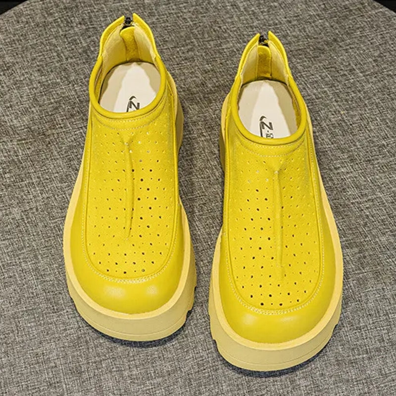 Women Suede Cow Causal Shoes Wedge Flats 6CM Casual Women Shoes - Tophatter Daily Deals