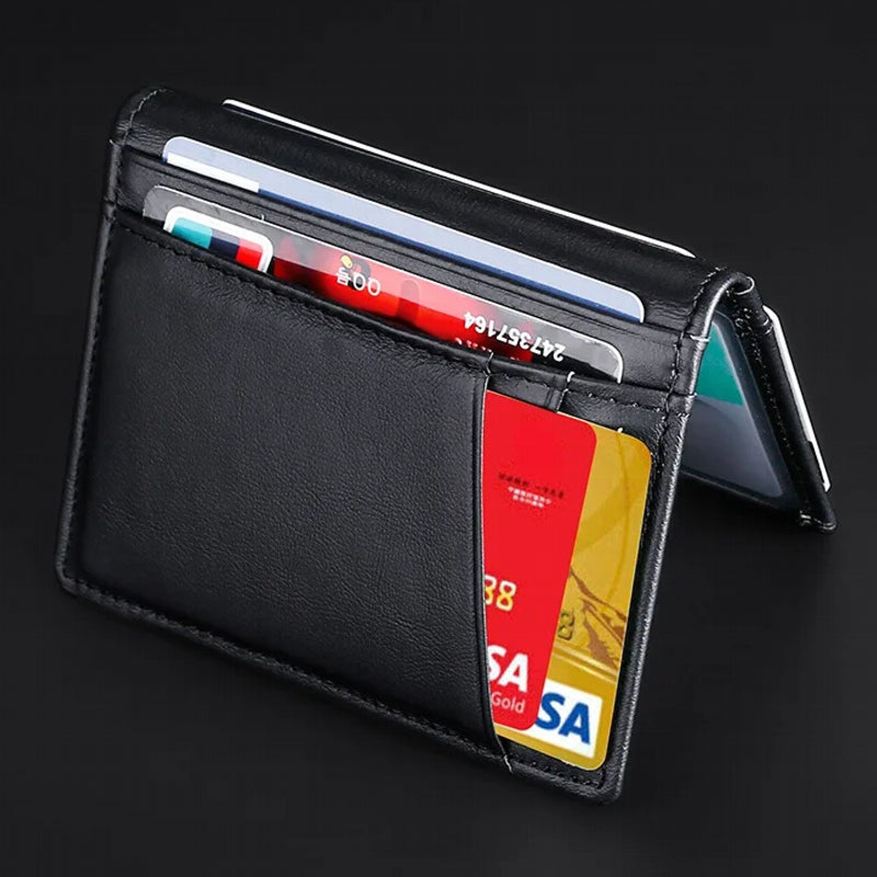 Slim Soft Wallet in Genuine Leather Card Holder Wallets - Tophatter Daily Deals
