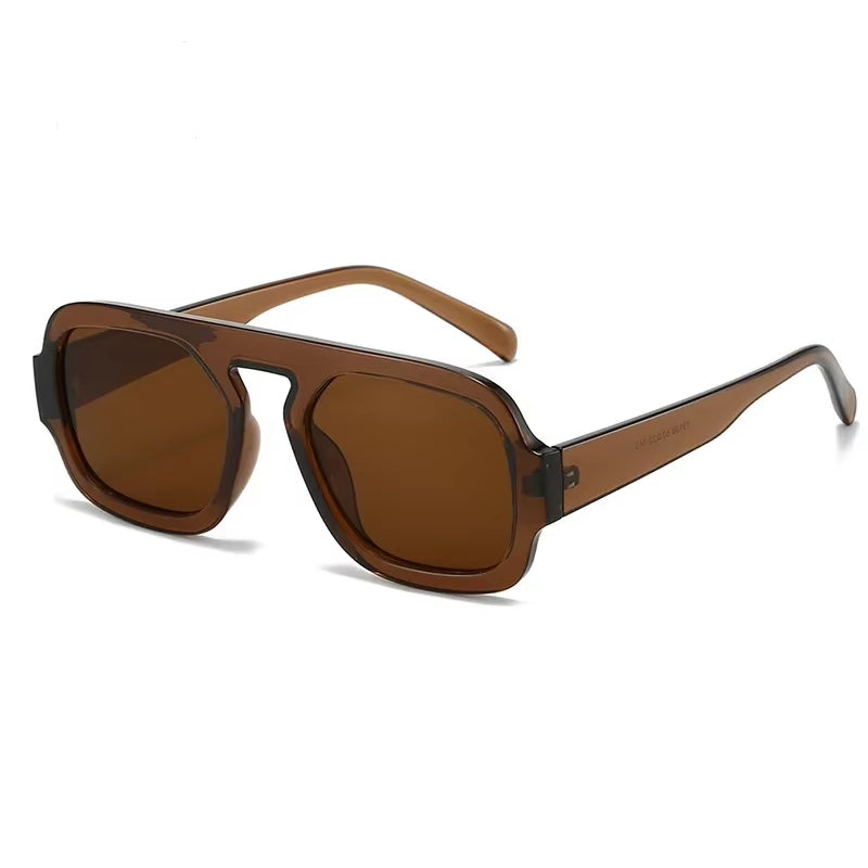 Women Fashion Gradient Shades UV400 Men Punk Sun Glasses Dark Brown Sunglasses - Tophatter Daily Deals