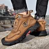 Winter Wear-resistant Ankle Mountaineering Boots Men Dresses Shoes - Tophatter Daily Deals